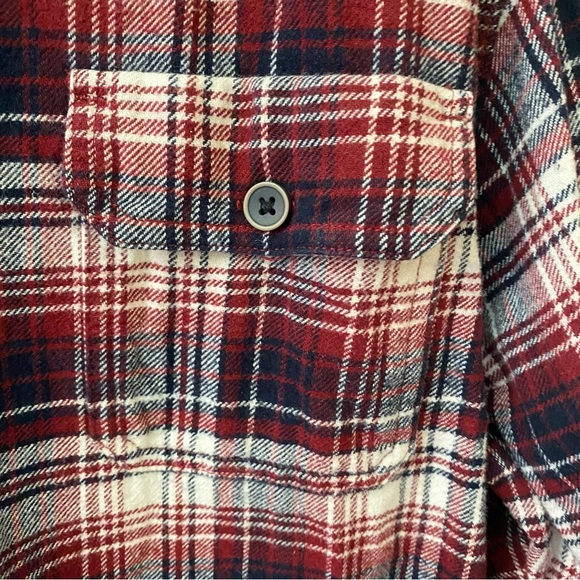 Jacks red plaid flannel button front shirt size medium - Picture 4 of 10